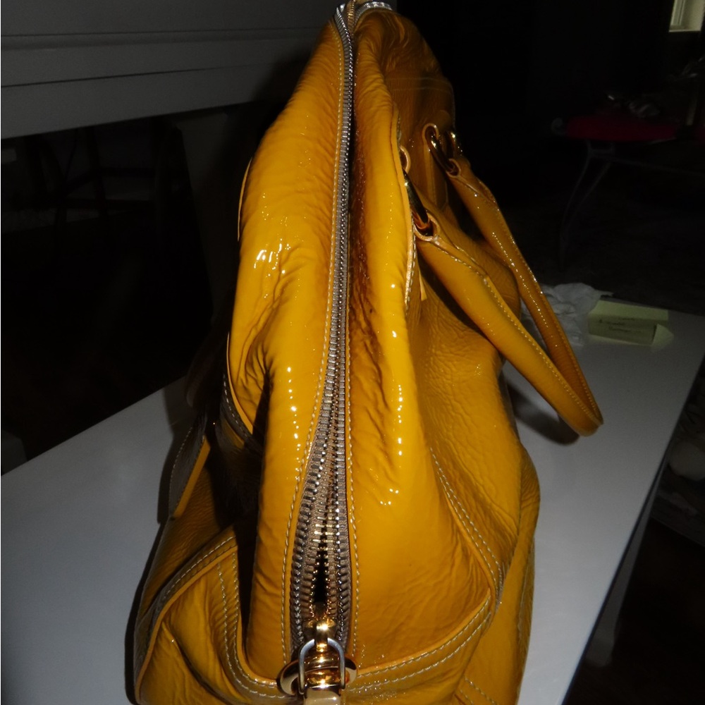 Prada Glossy Yellow Patent Leather Tote - Picture 8 of 9